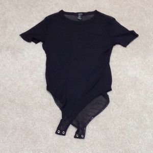 Short sleeve see through bodysuit